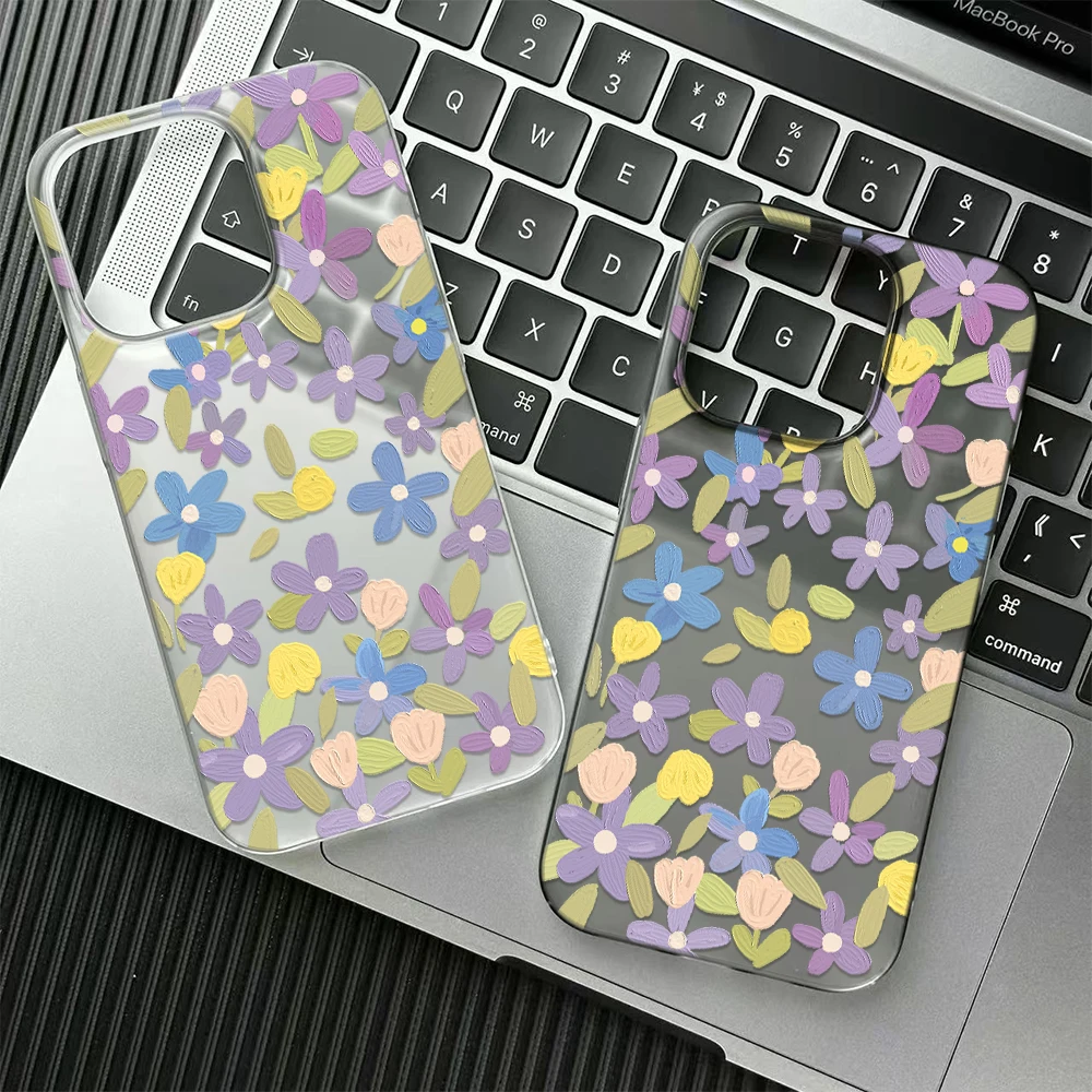 Motif floral pastel esthétique exceptionnel pour femmes pour iPhone 15 12 11 17 14 16 14 Pro Max Coque de téléphone en acrylique rigide