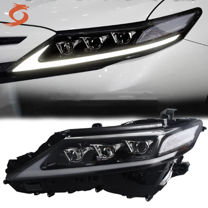 مناسبة لهوندا كامري الثامن 18-21 مجموعة مصابيح أمامية تعديل LED أضواء النهار الجري تشغيل أضواء اتجاه المياه