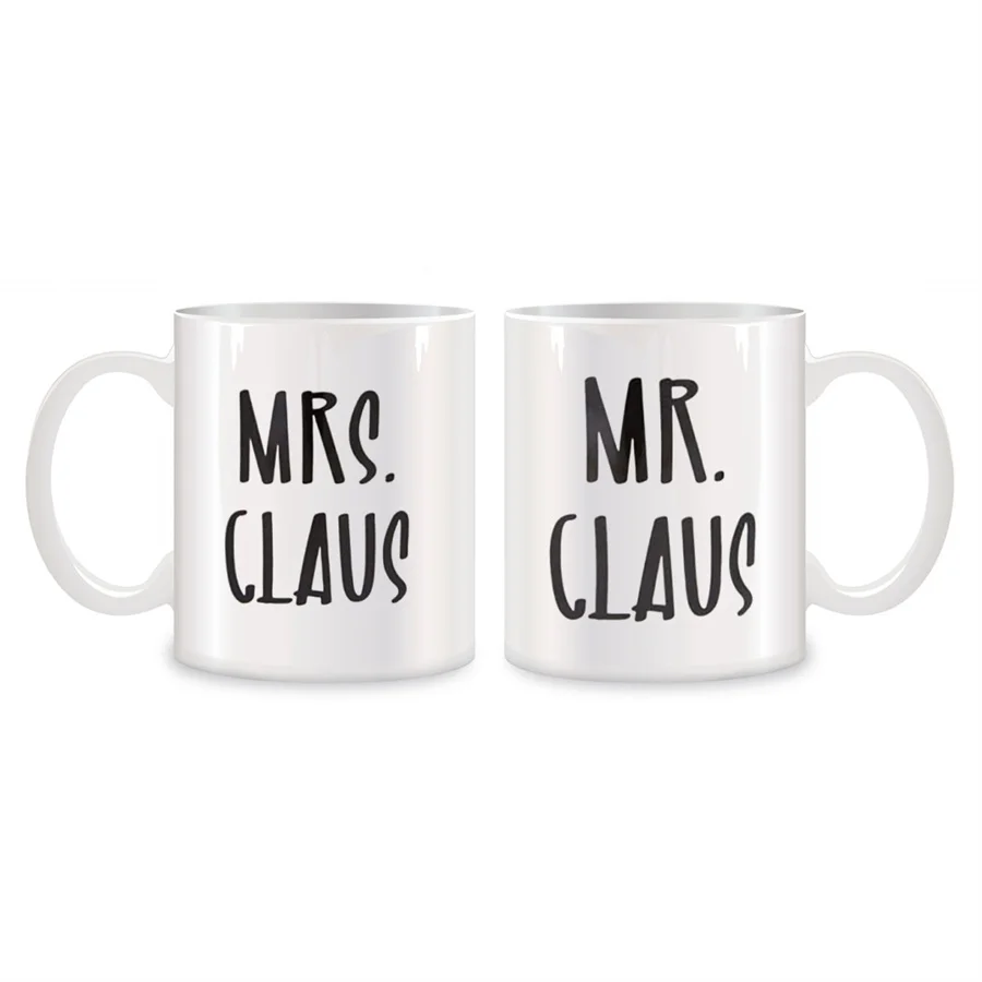 

Mr and Mrs Claus Mugs Set For Grandma Her Mom Grandpa Him Dad Birthday Gifts Novelty Coffee Ceramic Tea Cups White 11 oz