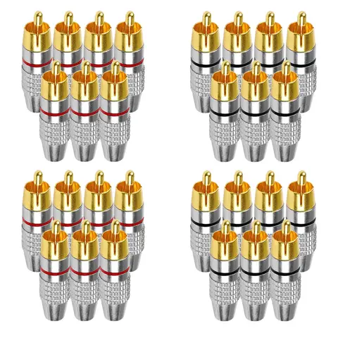 4/10Pcs RCA Connector Solder-Free Male Plug Adapter for Audio Video CCTV Camera Cable Plug