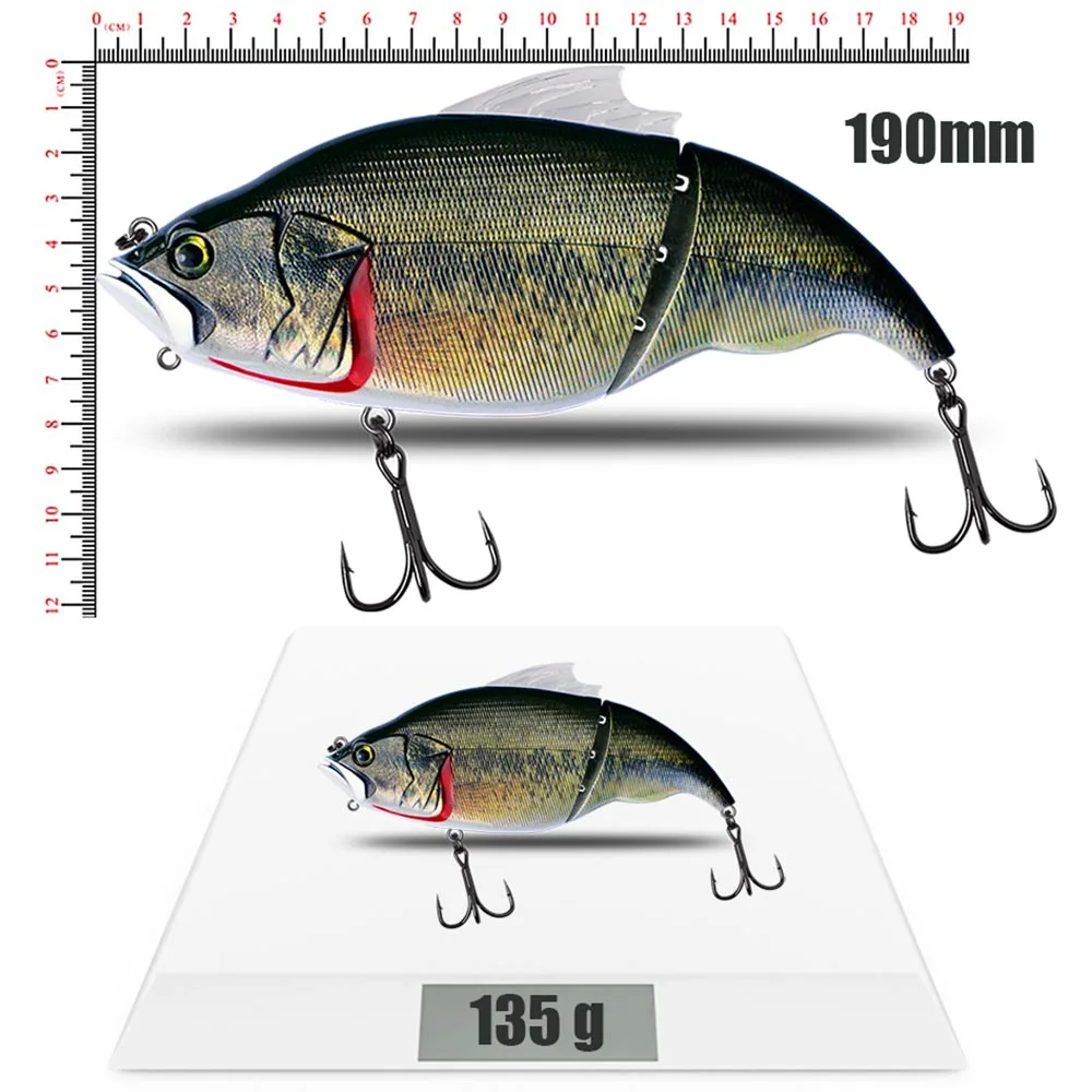 CF LURE Vatalion 2 Jointed Bass Crankbait Artificial Hard Bait 15Colors Floating 190mm 135g Wobbler Trout VIB Fishing Vibration