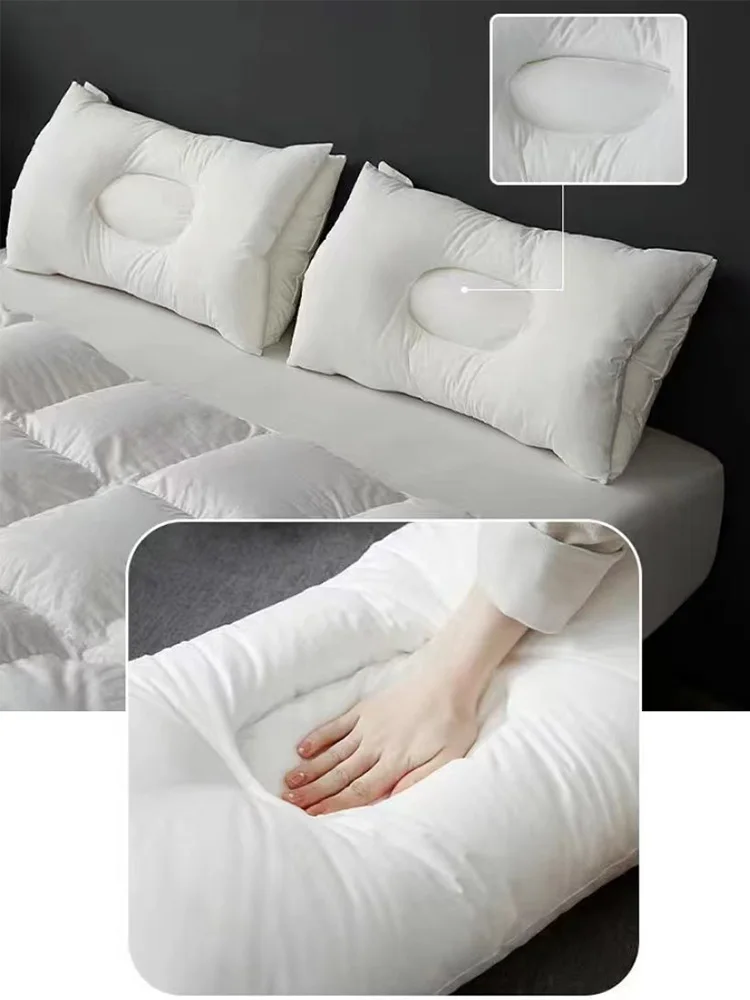 

Feather Velvet Pillows Neck Pain Relief Relaxing Sleep Anti-snoring Anti Wrinkle Pillow