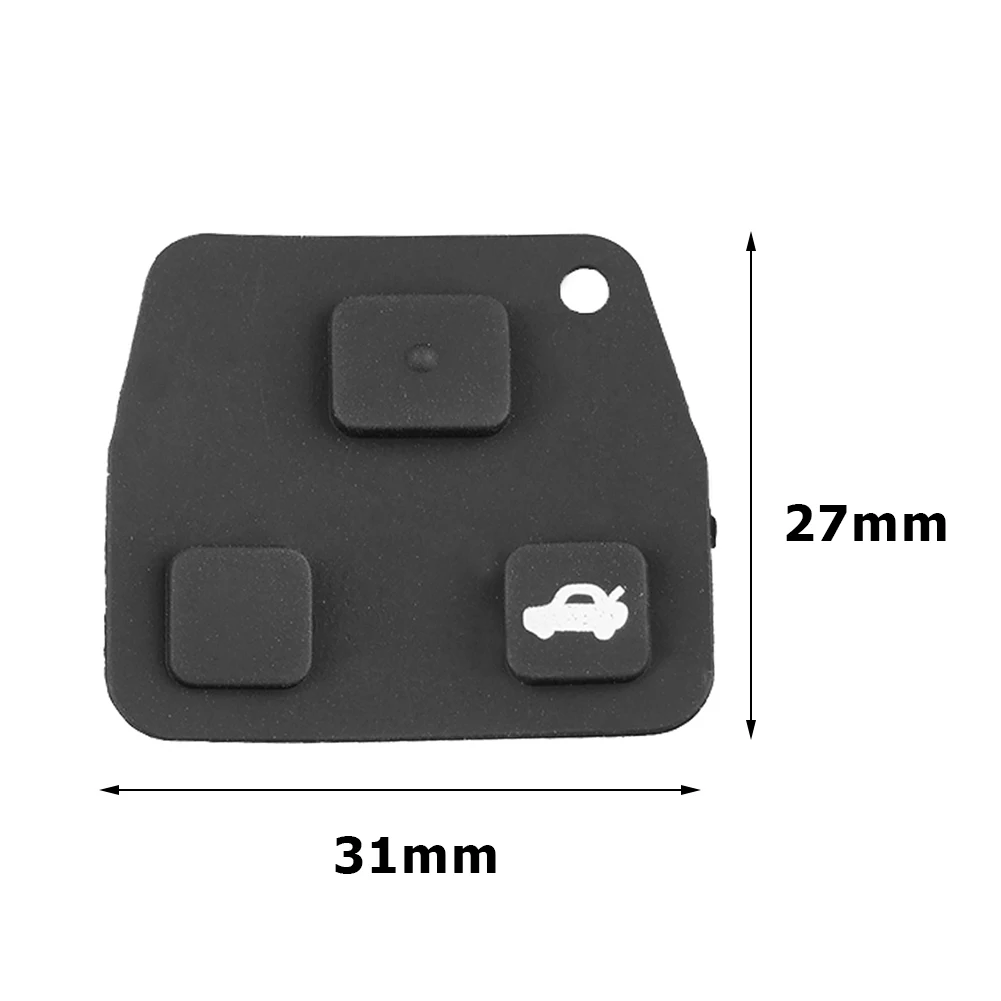 1-10Pcs Rubber 3 Buttons Pad Remote Car Key Cover Anti-collision Button Key Shell Case Wear-resistant Replacement for TOYOTA
