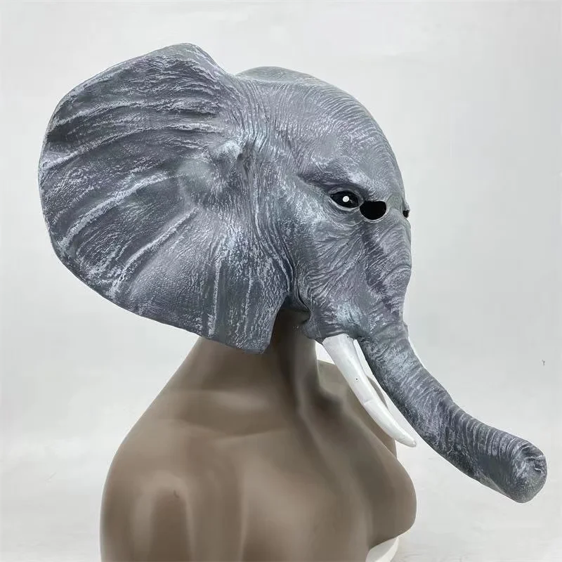 Elephant Head Mask Animal Mask Funny Halloween Head Mask Costume Cosplay Party Latex Mask Adult Prom Dress Up - Image 6