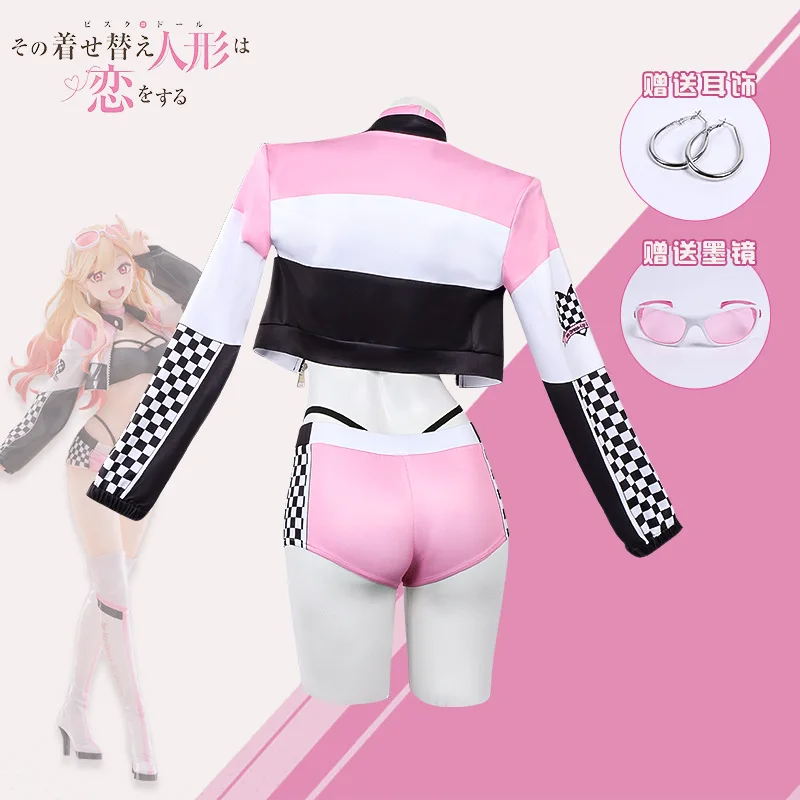 Anime My Dress Up Darling Wig Race Suit Props Cool Girl Streetwear Dress Marin Kitagawa Cosplay Costume Halloween Party Costumes view 2