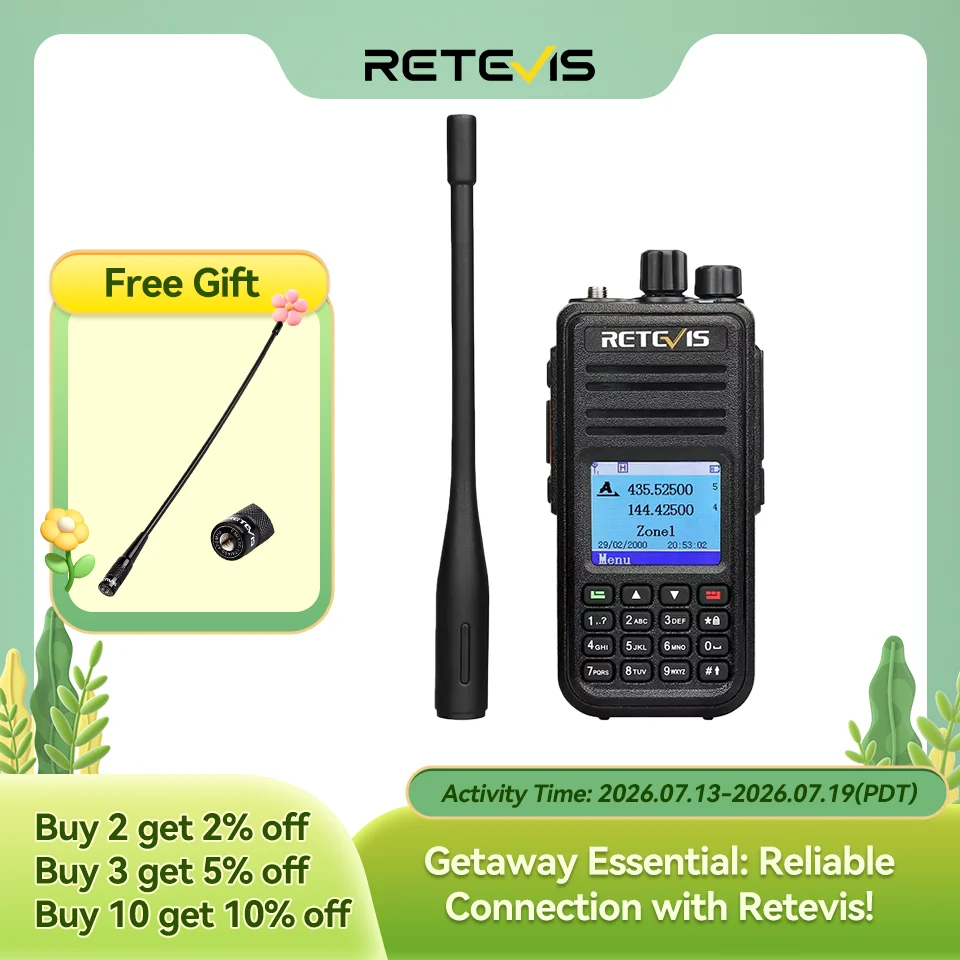 Retevis RT3S Walkie Talkie DMR Radio Long Range Walkie Talkies Camping Ham Radio UHF VHF GPS AES256 Encryption Digital Portable