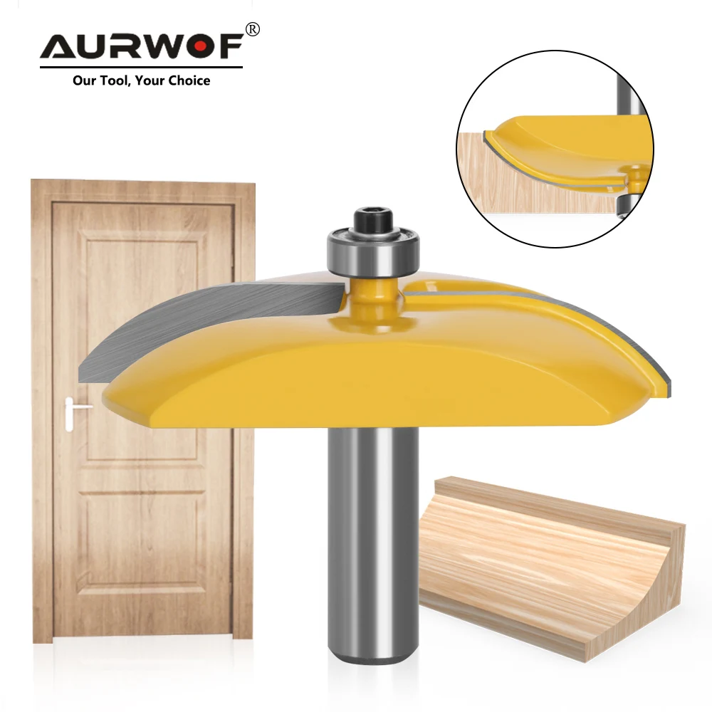 

AURWOF 1pc 12MM 1/2" Shank Raised Panel Router Bit Cove Door Milling Cutter Woodworking Cutting Tenon For Wood Tools MC03128