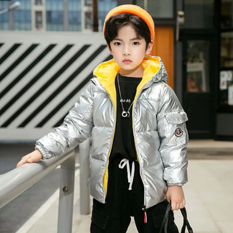 Winter Down jacket Thickened warm Hooded Weatherproof coat boys girls 2-10 years old 2023 new Korean version children\'s clothing