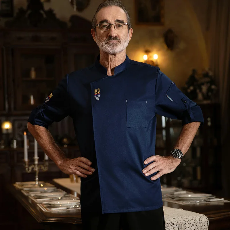 Chef Work Clothes Long Sleeve Autumn Winter Restaurant Kitchen Western Cuisine Kitchen Catering Canteen Baking Cake Bread Clothi