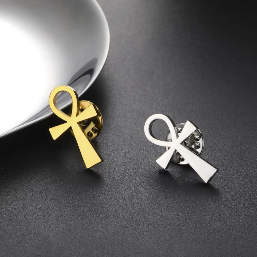 Clothes Accessories Cross Lapel Pins Light Luxury Vintage Egyptian Vintage Brooches Metal Bow Lapel Pin Clothes Decoration