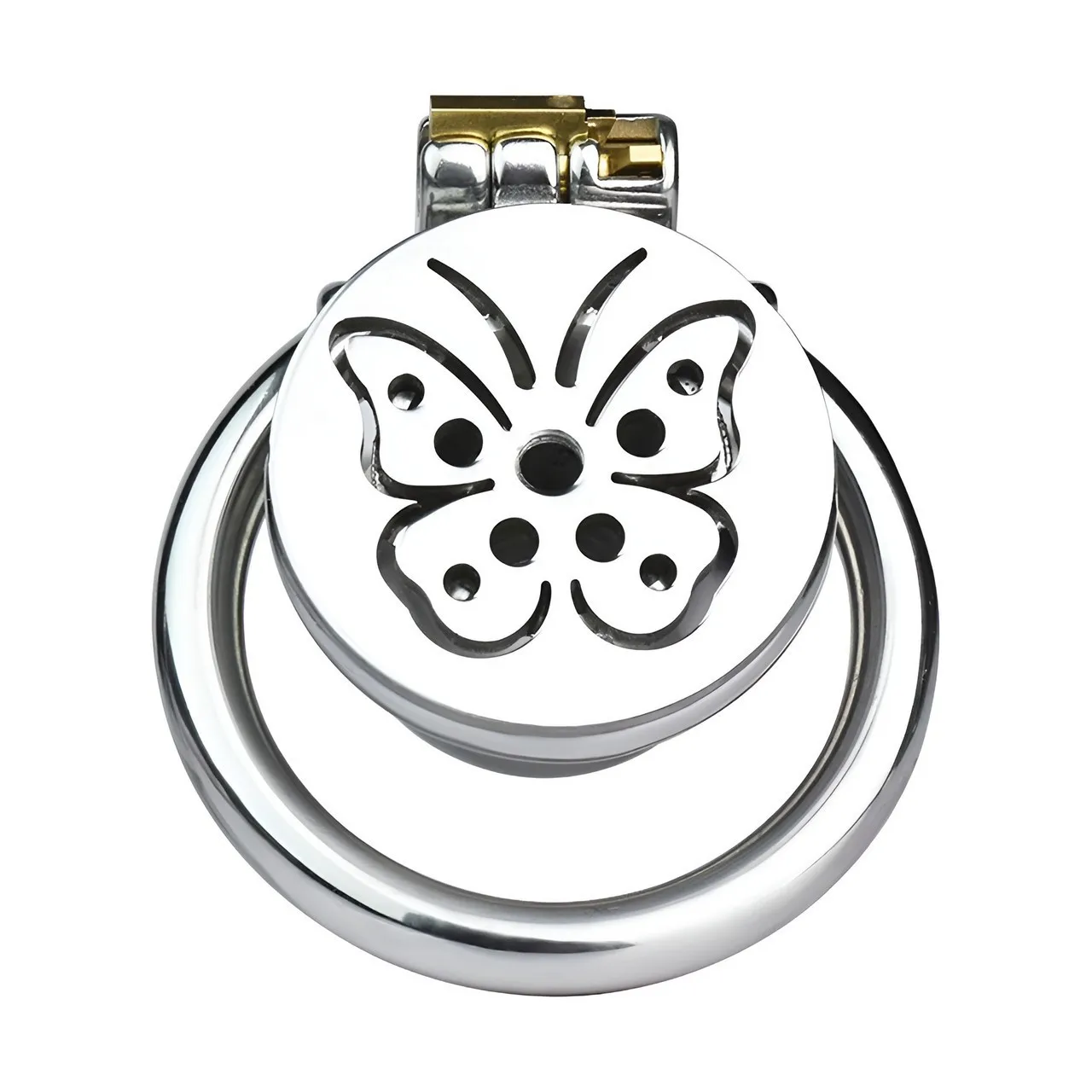 Butterfly penis glans stainless steel metal chastity lock, male device lock, birdcage chastity device wholesale agent sex toys - view 5