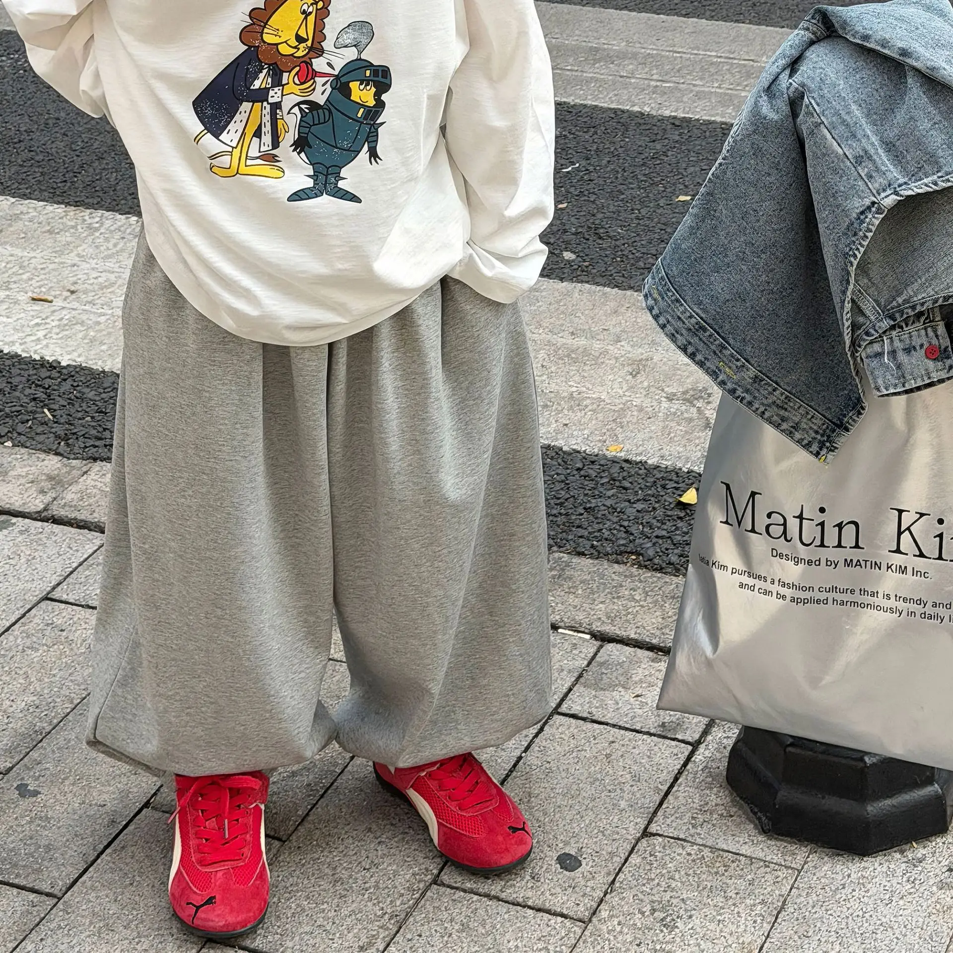 

Spring New Boys Fashion Loose Versatile Long Pants 2026 Children Clothing Boys Cotton Breathable Solid Color Simple Casual Pants