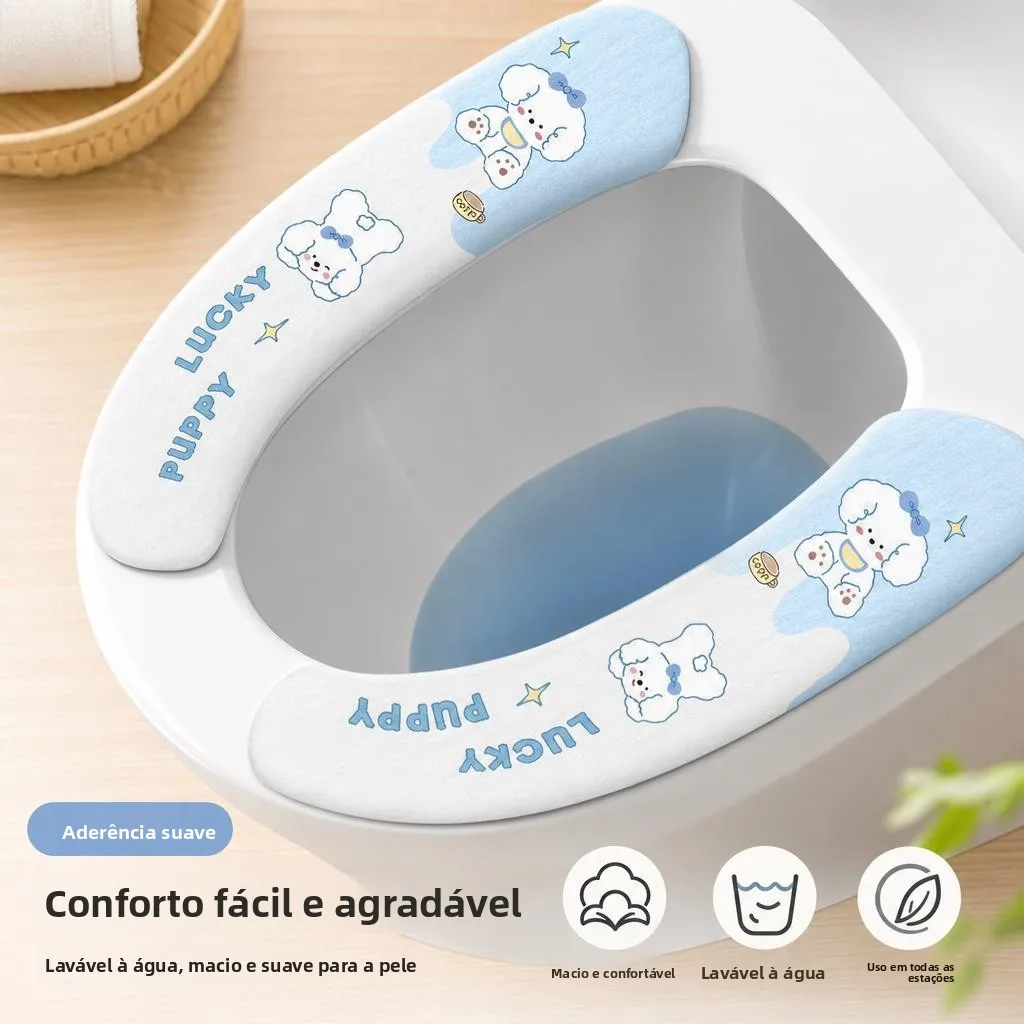 粘着式便座クッション家庭用バスルーム漫画プリント化粧室専用トイレパッド快適な柔らかいプラスチック素材