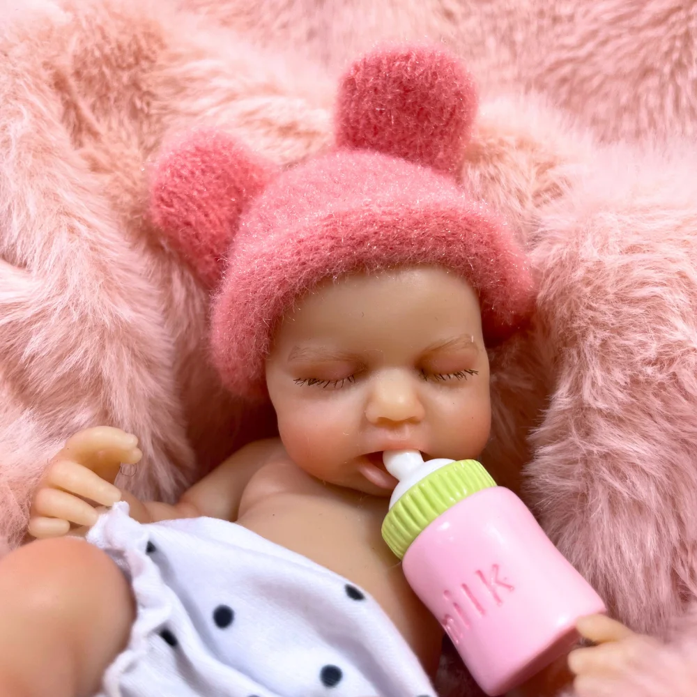 

Мини-6 дюймов 15 см полностью силиконовая кукла реборн ЛуЛу может открыть рот мягкое тело моющаяся игрушка для девочек на день рождения, рождественские подарки