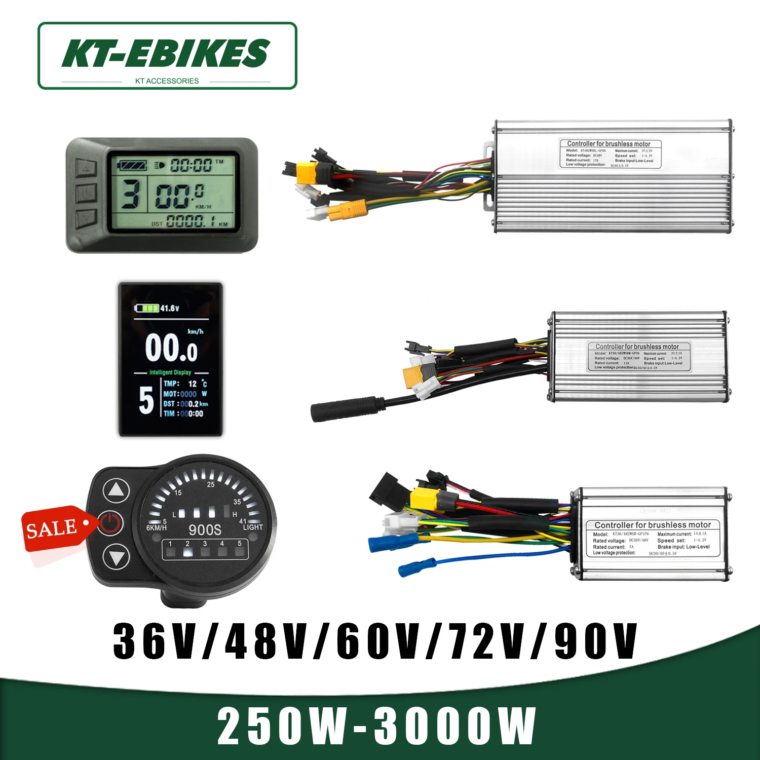 KT Ebike Motor Controller LCD led Display Kunteng 36V 48V Lcd3 lcd8h 880 LCD7 Electric Bicycle Bike Display Controller