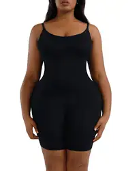 Wasit Trainer Bodysuit for Women Tummy Control Shapewear Round Neck Seamless Butt Lifter Full Body Shaper