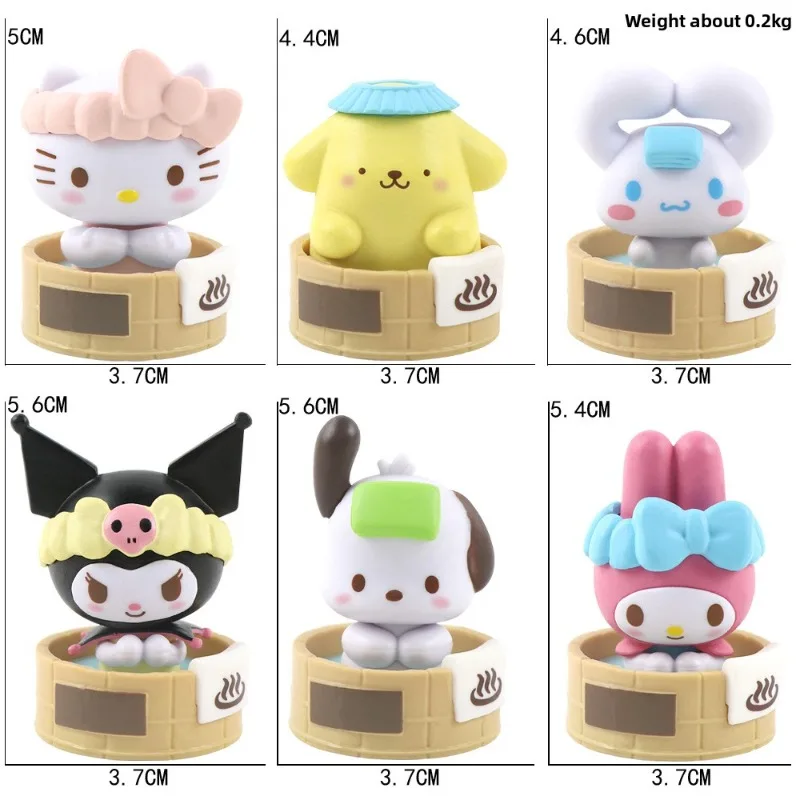 Sanrio Hot Spring Series Melody Pacha Dog Hello Kitty Niedliche Blindbox Figur Anime Puppe Egg Twister