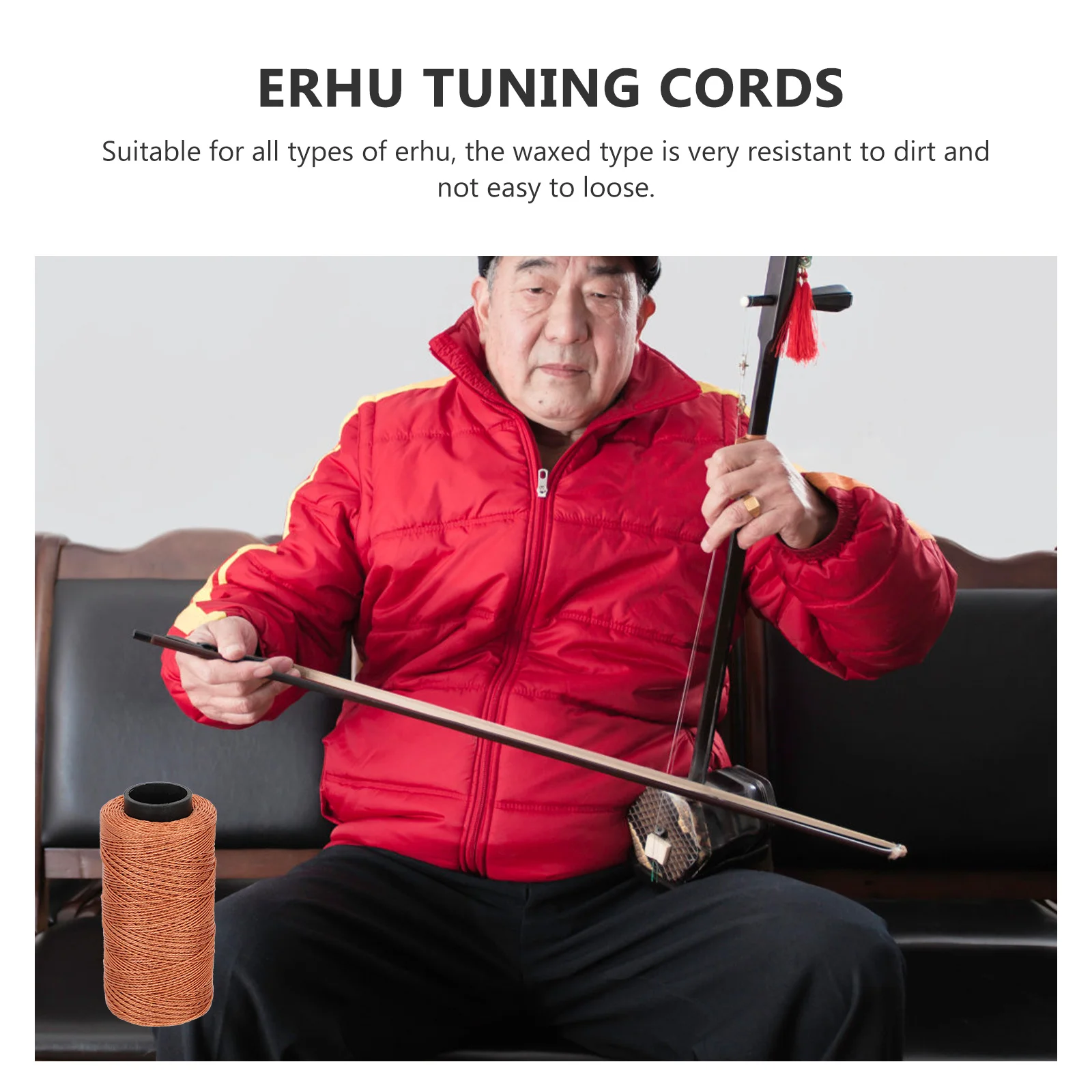 

1 Roll Waxed Erhu Tuning Cable Professional Grade Strong Anti-Loose Design Smooth Operation Long-Lasting Performance Golden