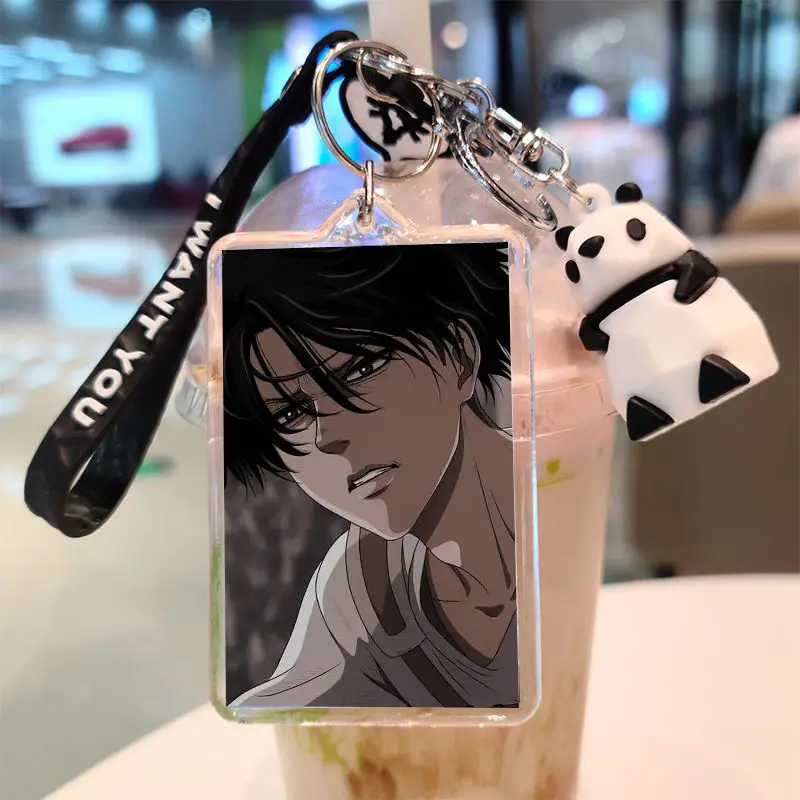 Attack on Titan Acrylic Keychain Levi Ackerman Key Chain Personalized Kids Party Figure Car Decoration Fashion Toys Friends Gift