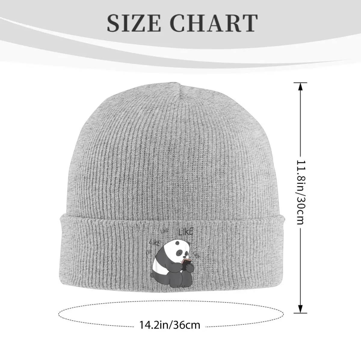 Bare Panda Likes Knitted Caps Women's Men's Beanies Winter Hat Warm Melon Cap