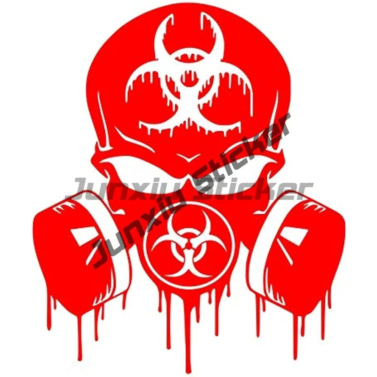 Red Skull Dripping Biohazard Respirator Decal Biohazard Symbol Self-Adhesive Vinyl Sticker Graphics for Cars Trucks SUV Vans