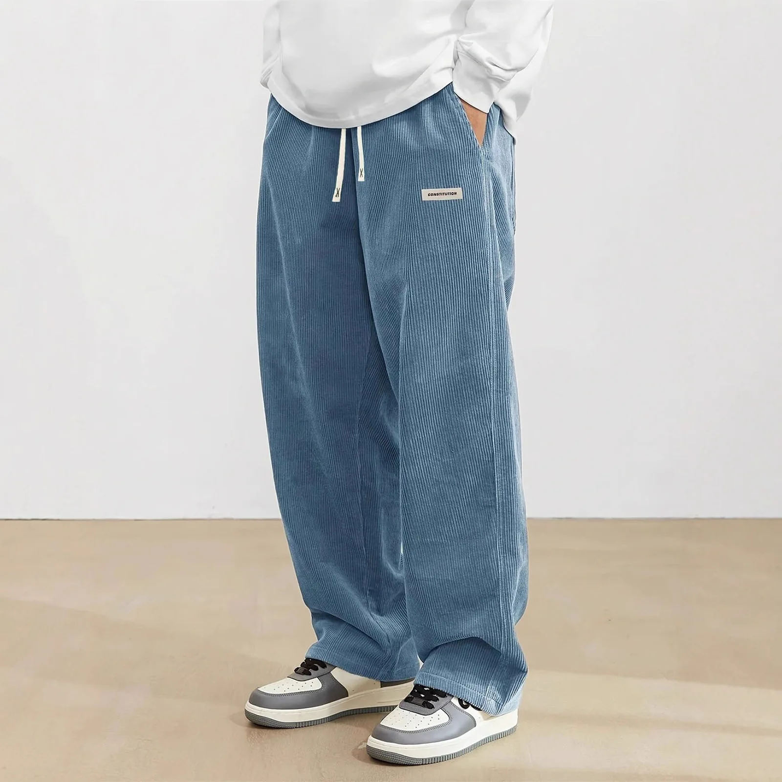

Men's New Corduroy Casual Pants European and American Retro Straight Trousers