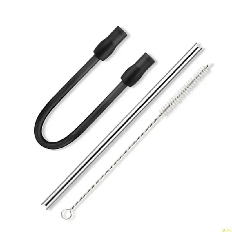 A0NC Гибкая молочная трубка наборе кофейни -машины запасные части металлические трубки с чистящими щетками, идеально подходящими