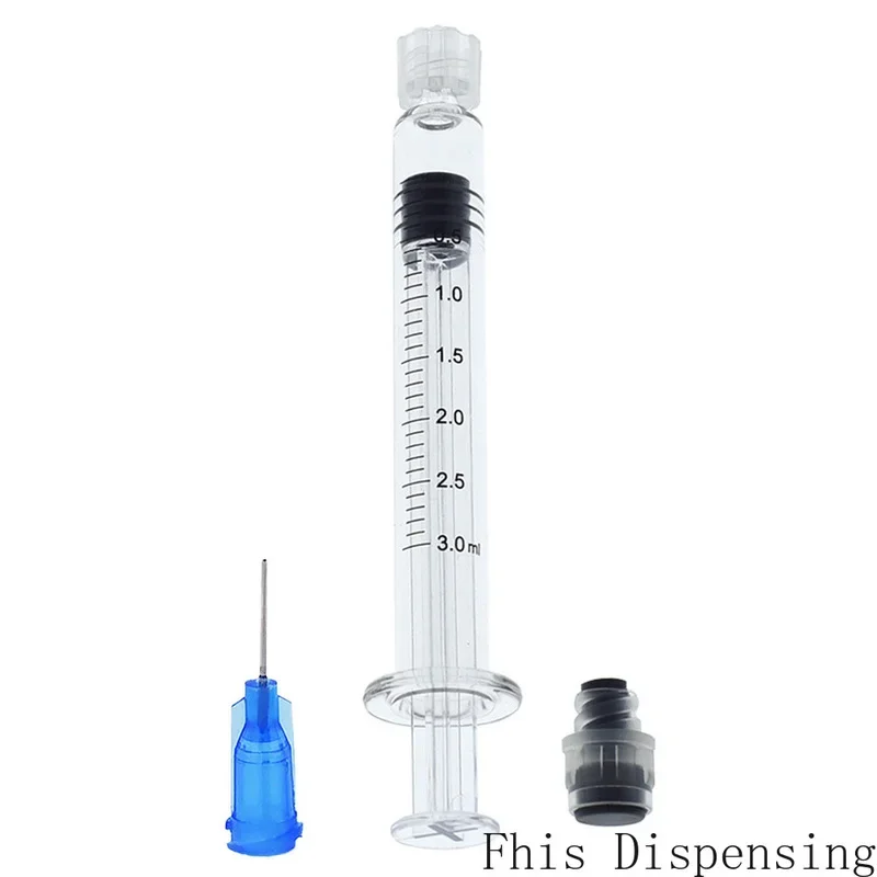 Measurement Mark Tip for CBD Oils EJuices Liquids Chemical (Gray Piston) 3ml Luer Lock Syringe with 22G Needle Reusable