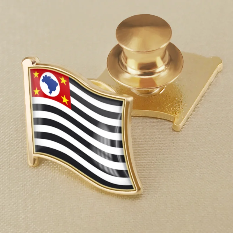 Bandeira do estado de Sao Paulo of Brazil National Emblem Flag Brooches Badges Lapel Pins