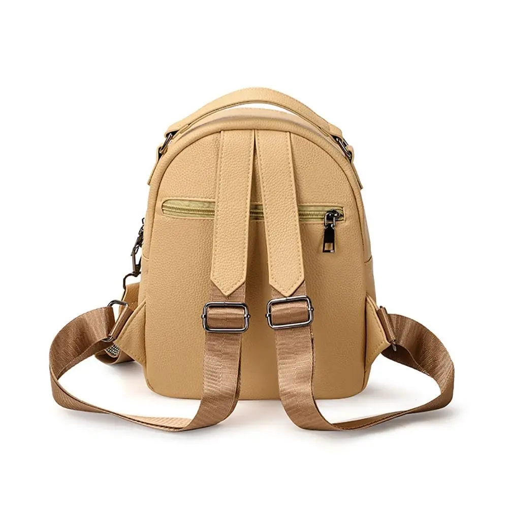 Causual Multicolor Backpack PU Wear-resistant Student Bag Zipper Clouse Inner Pocket Travel Bag Shopping Commutting