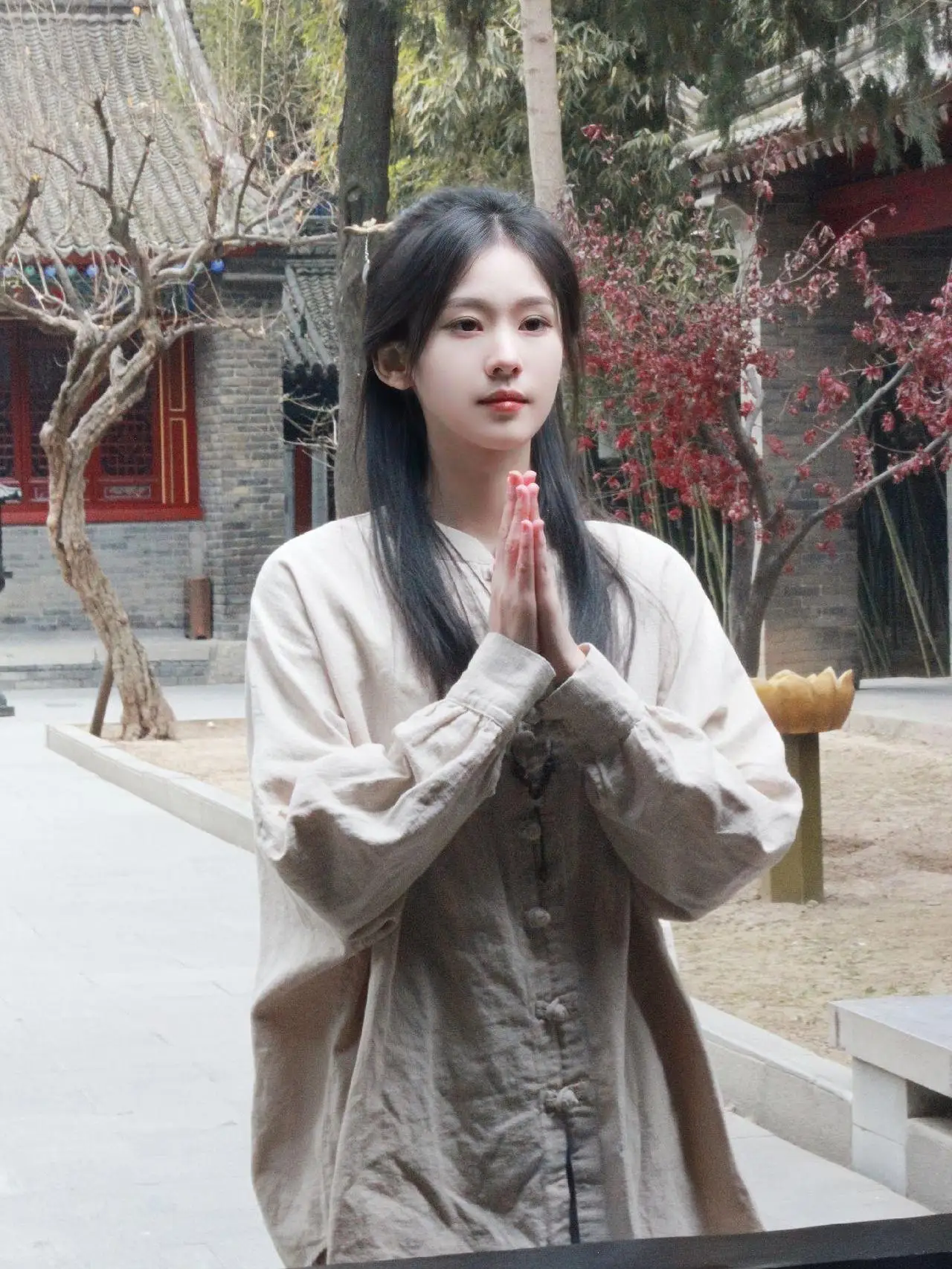 New Chinese Style Women's Loose Cotton Linen Skirt Half-length Traditional Buddhist Zen Clothing Cotton Linen Set for All Ages