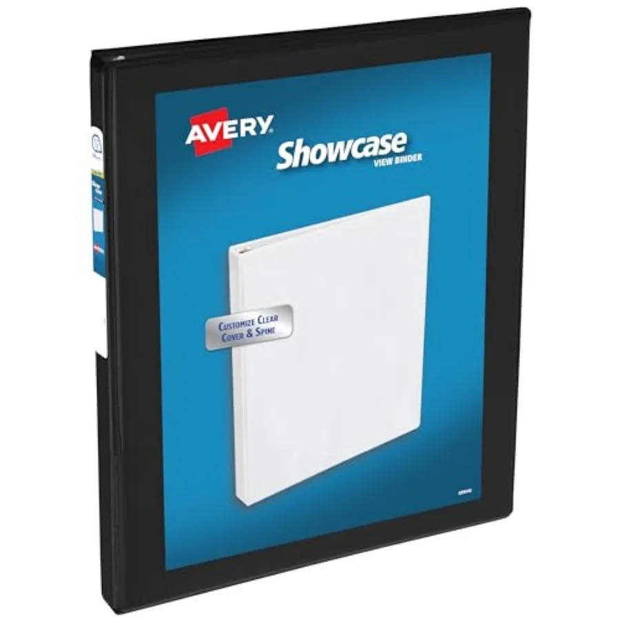 

Showcase Standard View 3 Ring Binder, 0.5" Slant Rings, 135-Sheet Capacity, 0.7 Inch Wide Spine, 1 Black Binder, Ideal for Ligh