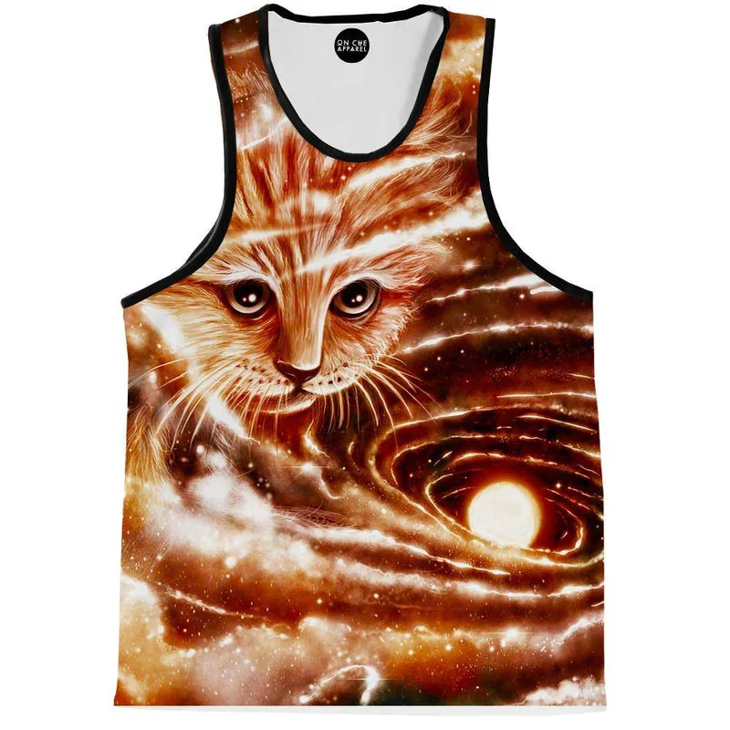 Funny Flying Cats Tank Top Men Women 3d Printed Starry Sky Cat Vest Tops Y2k Tops Graphs T-shirts Kid Gym Hawaii Beach Tank Tops