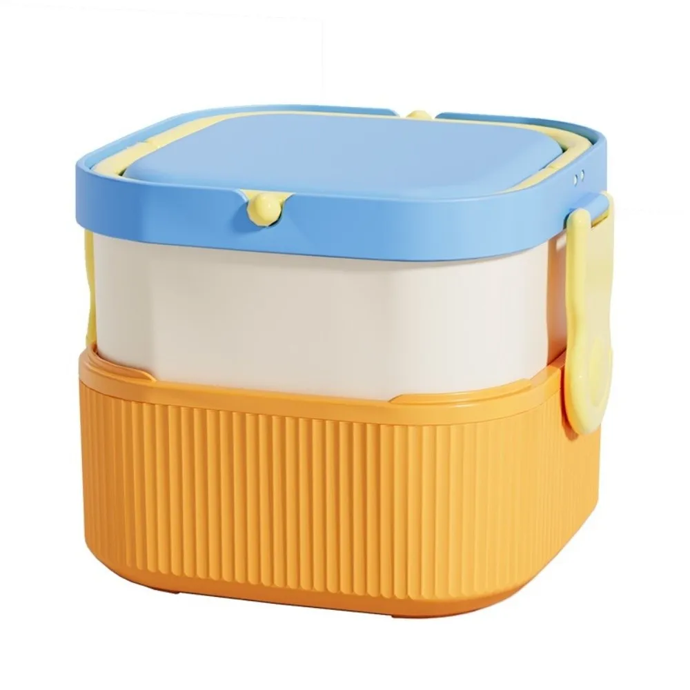 1400ml Plastic Lunch Box Interlayer Heat Resistant Microwave Oven Lunch Box Leak Proof Storage Box Food Storage Container Picnic