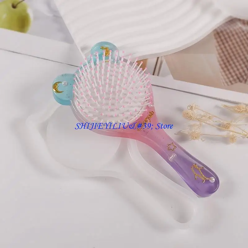 E21F Hairbrush Epoxy Resin Mold Handmade Comb Silicone Mold DIY Hair Styling Comb Tool for Jewelry Craft Making Easy to Clean