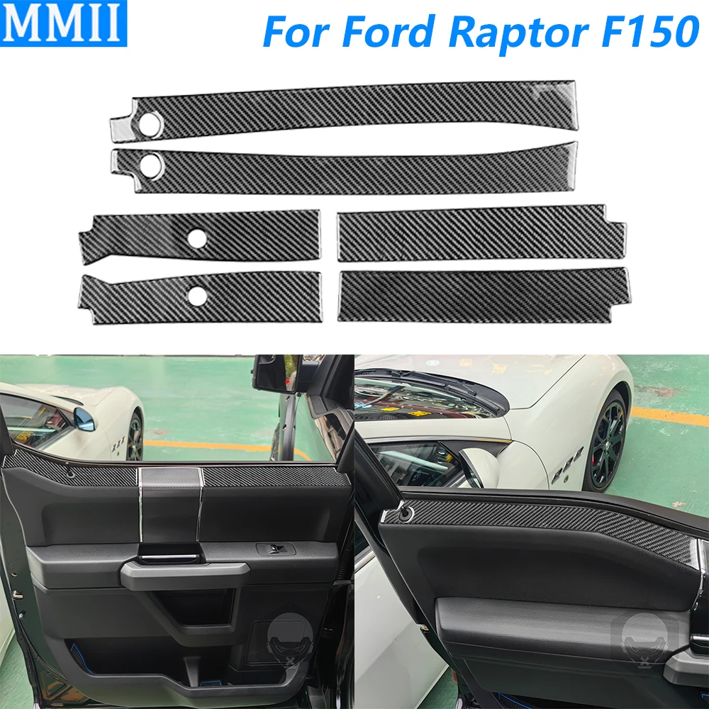 

For Ford Raptor F150 F-150 2015-2020 Carbon Fiber Inner Door Window Side panel Trim Cover Car Accessories Decoration Sticker