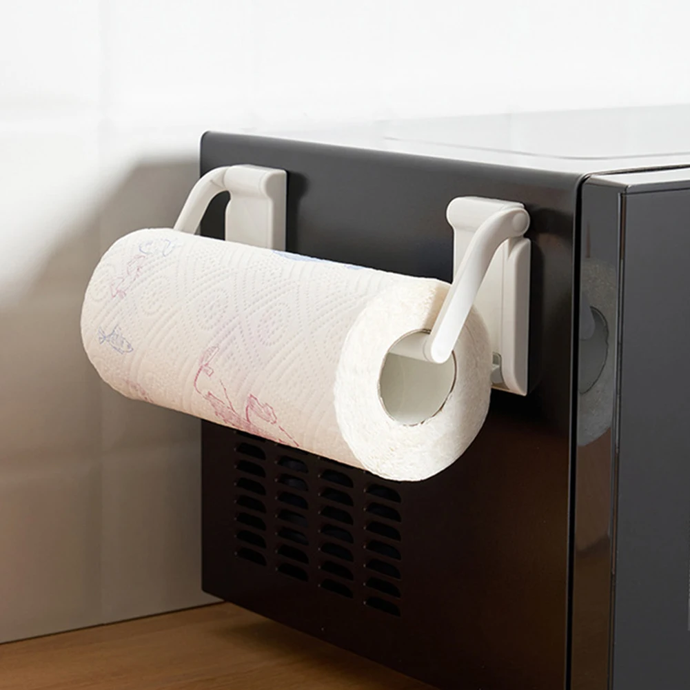 Holder Towel Holder Paper Roll Storage Rack Toilet Paper Storage White Color 180° Movable ABS Material Free Punching