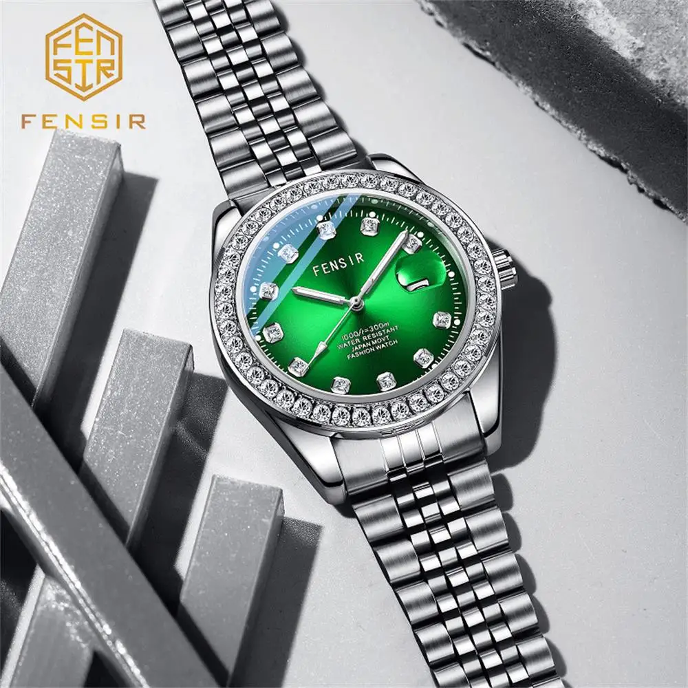 2024 Men\'s Luxury Diamonds Dial Design Watches Unusual Sport Steel Quartz Waterproof Watch For Men WristWatch Clock montre homme