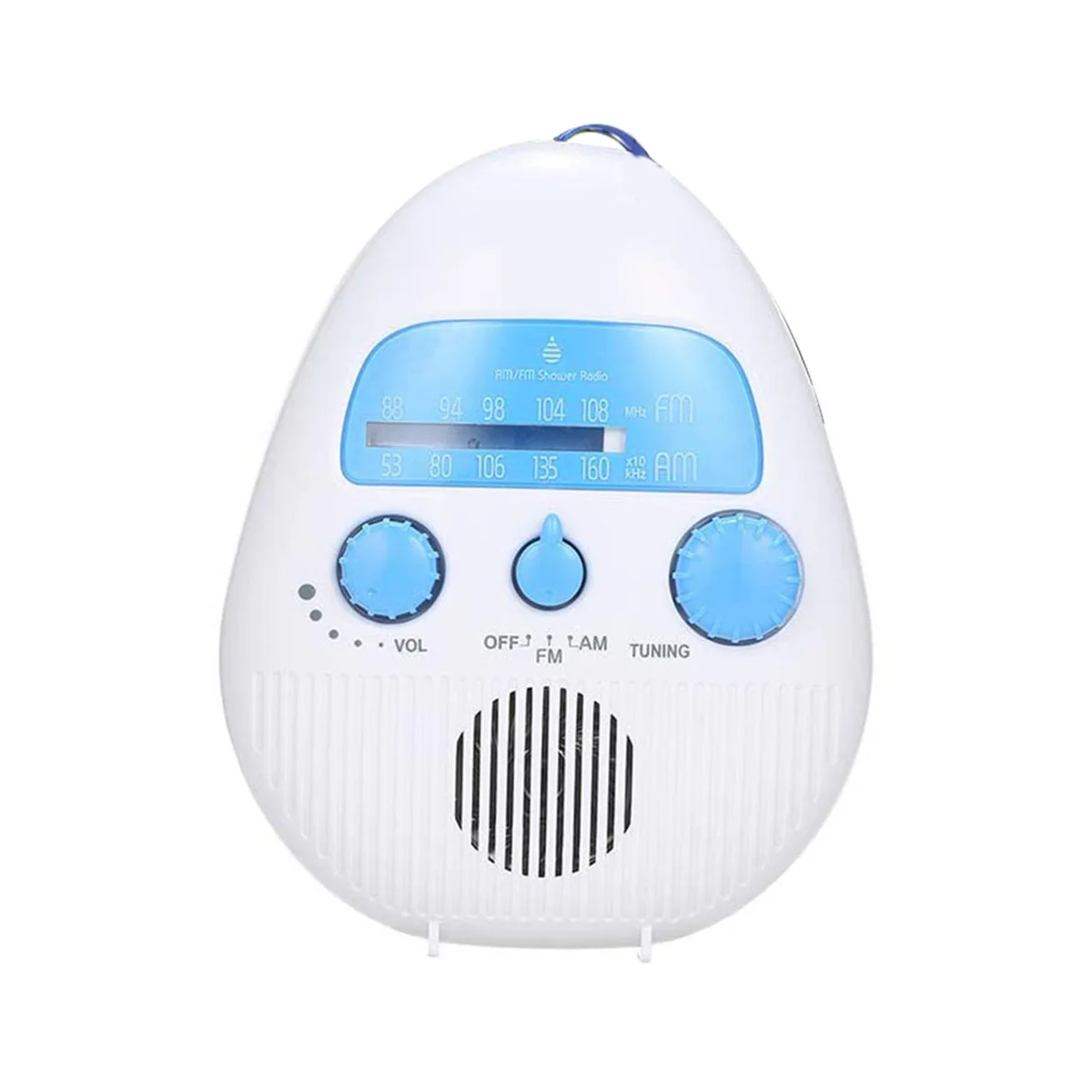 Shower Radio, Portable AM/FM Radio Waterproof Audio Speaker Bathroom Shower Radios Bathroom Outdoor