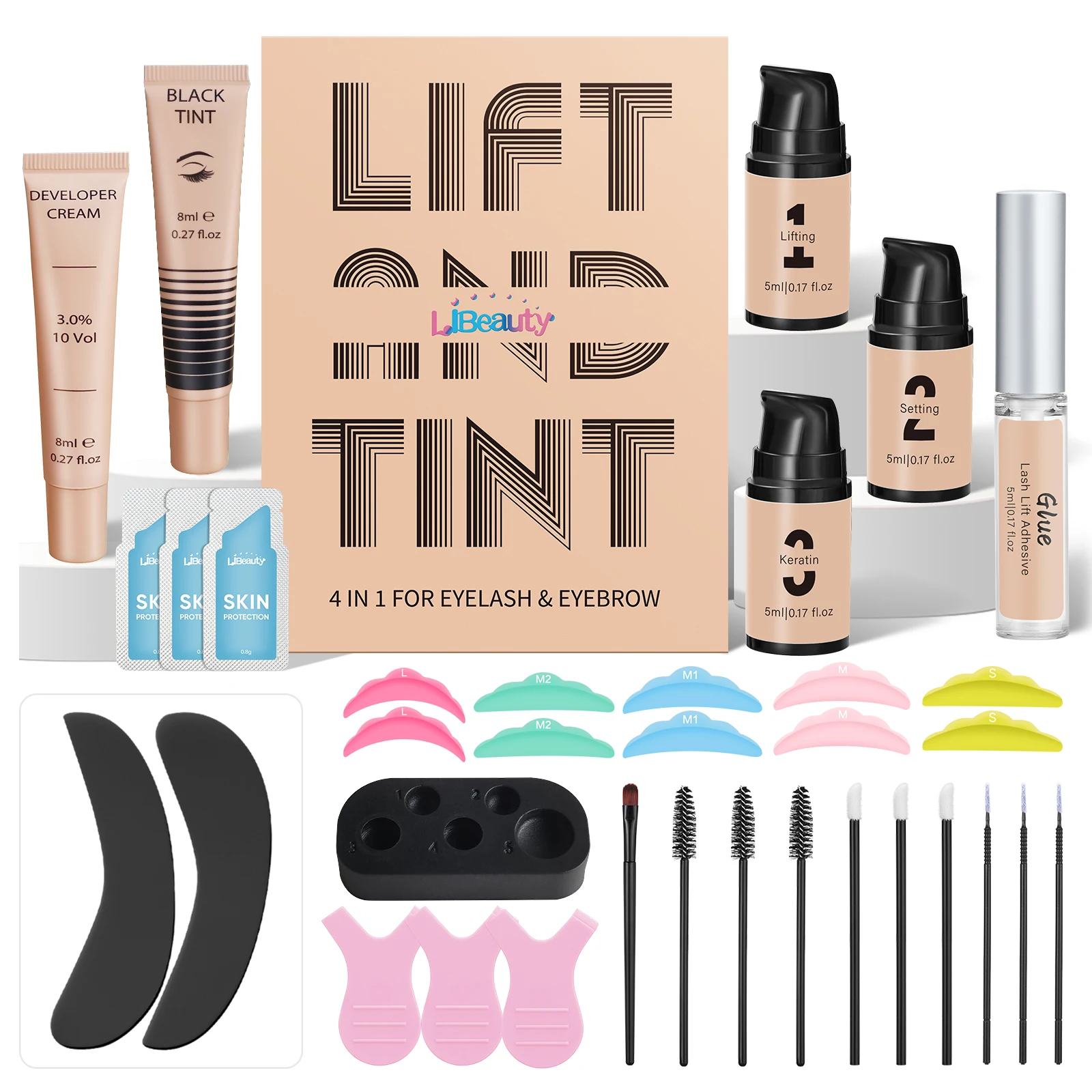 Libeauty Lash Lift And Brow Dye Tint Kit Lifting Eyelashes Brow Lamination Lash Lifting Set Eyes 5 To 8 Weeks Makeup Tools