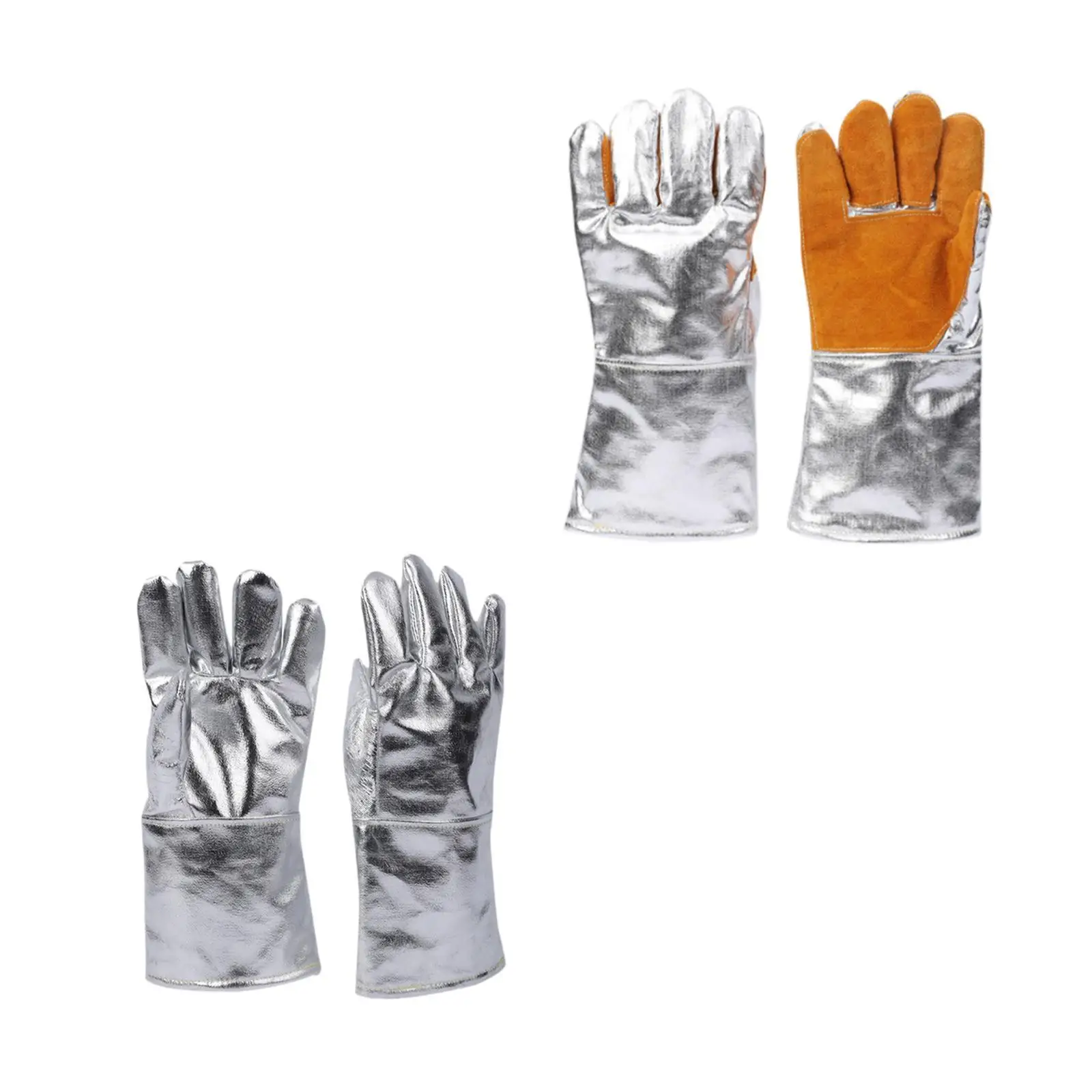 High Temperature Aluminized Gloves Labor Gloves Anti Scald Protection Multifunction Welding Gloves Heat Resistant Gloves
