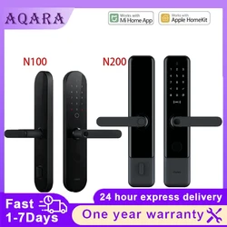 Aqara N100 N200 Smart Door Lock Fingerprint Lock Fit For Bluetooth Password NFC Unlock Smart Home Work With Xiaomi Apple HomeKit