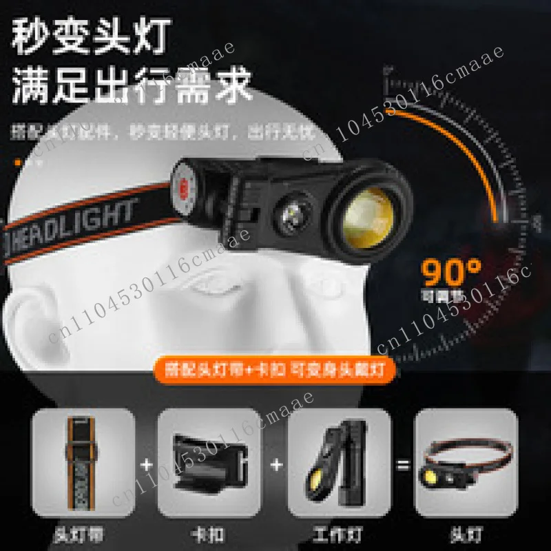 Portable Multi Angle Folding Work Light, Multi Light Source, Strong Bald Head Light, Long Endurance Magnetic Suction Light