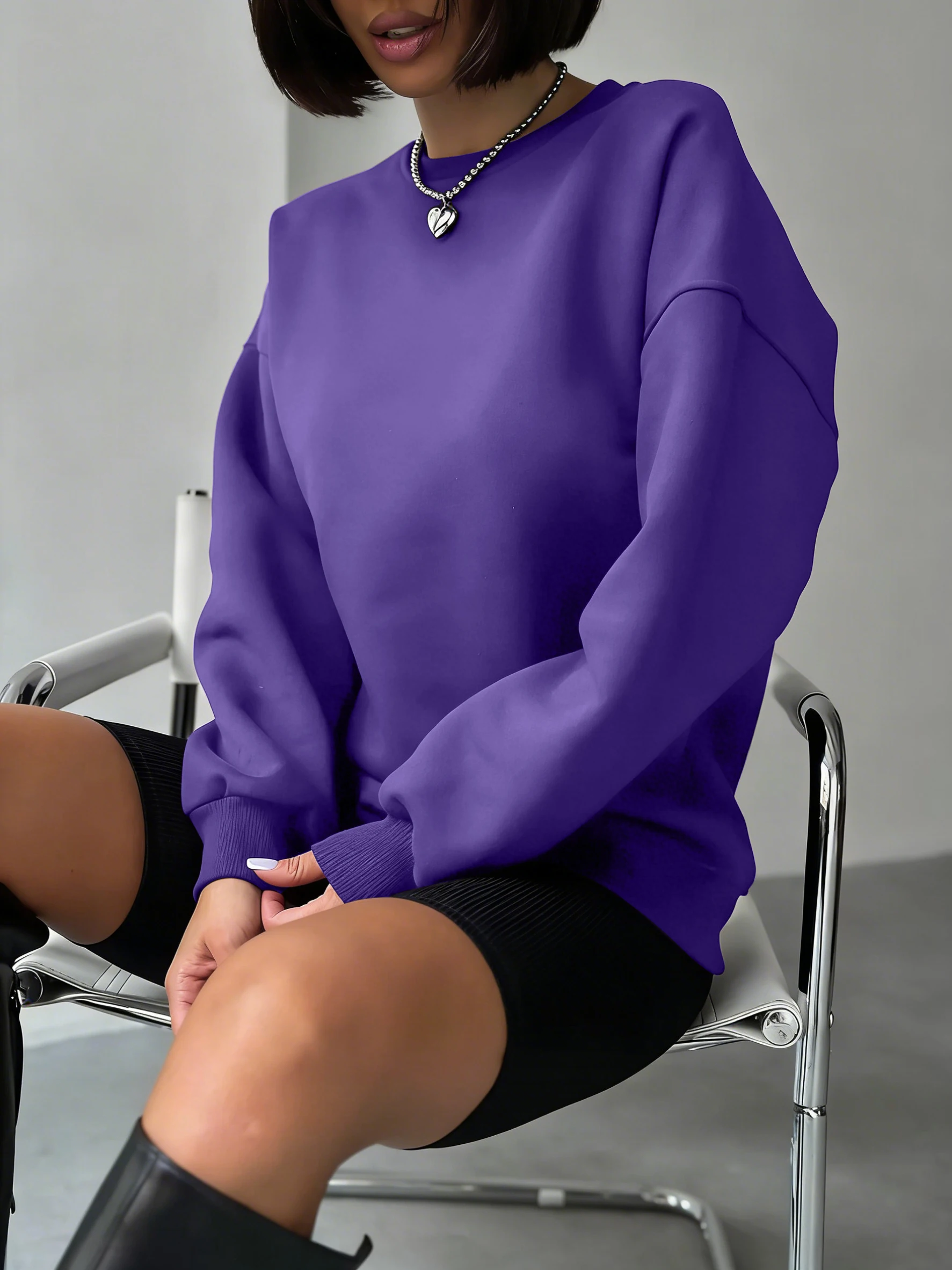 

Solid Fashion Streetwear Women Plus Size Sports Sweatshirts Autumn Casual Pullovers Thicken Y2K Hoodie Hip Hop Street Sportswear