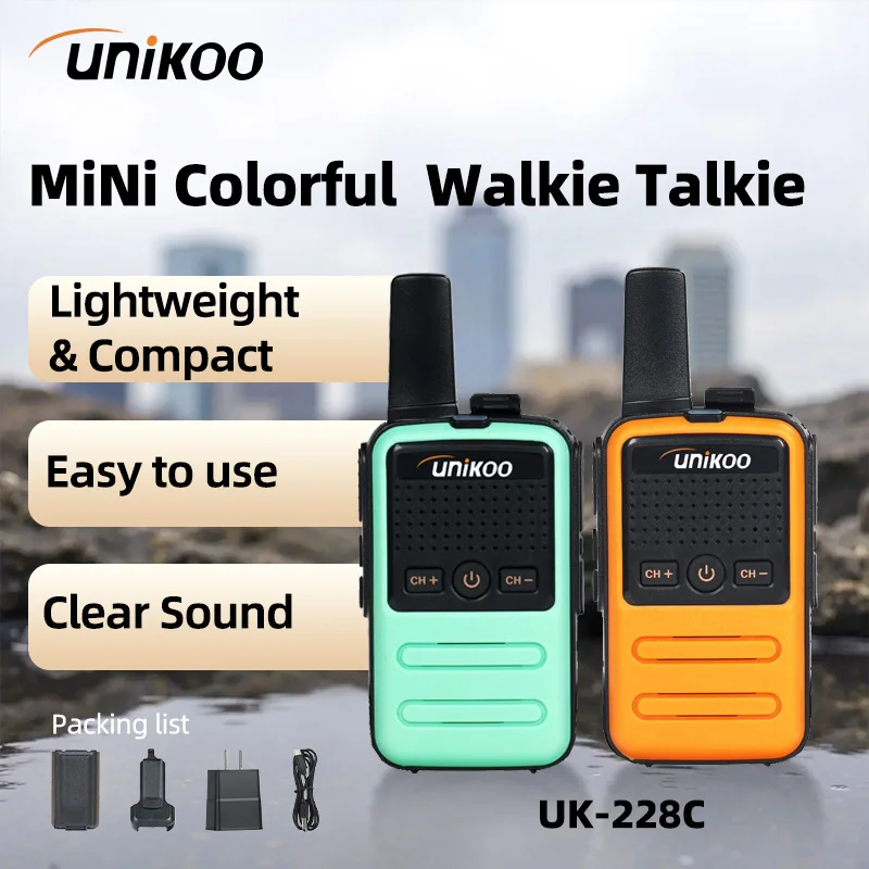 

UNIKOO UK228C 2 шт. рация мини портативное портативное радио беспроводной набор двустороннее радиооборудование для кемпинга