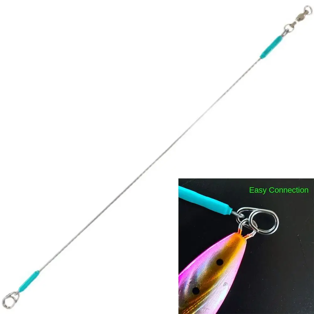 7*7 Strands Fishing Lead Line Fish Hook Rolling Swivels Anti-bite Thread Rope Wire Leash Anti-bite Thread Safety Snap Fishing