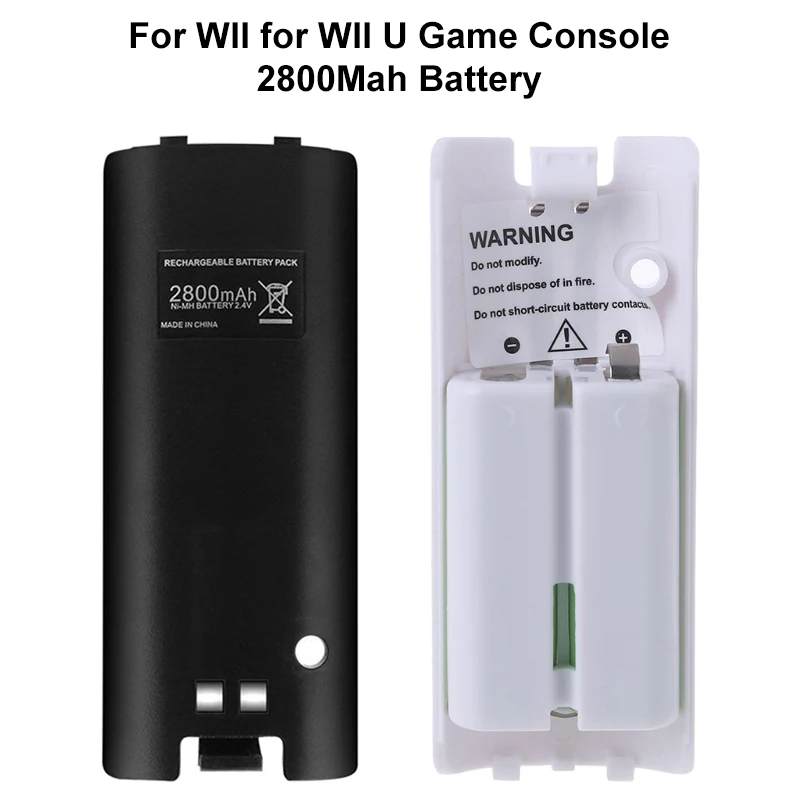 Reemplazo de batería potente y segura para WII para consola de juegos WII U, 2 uds., batería recargable de 2800Mah