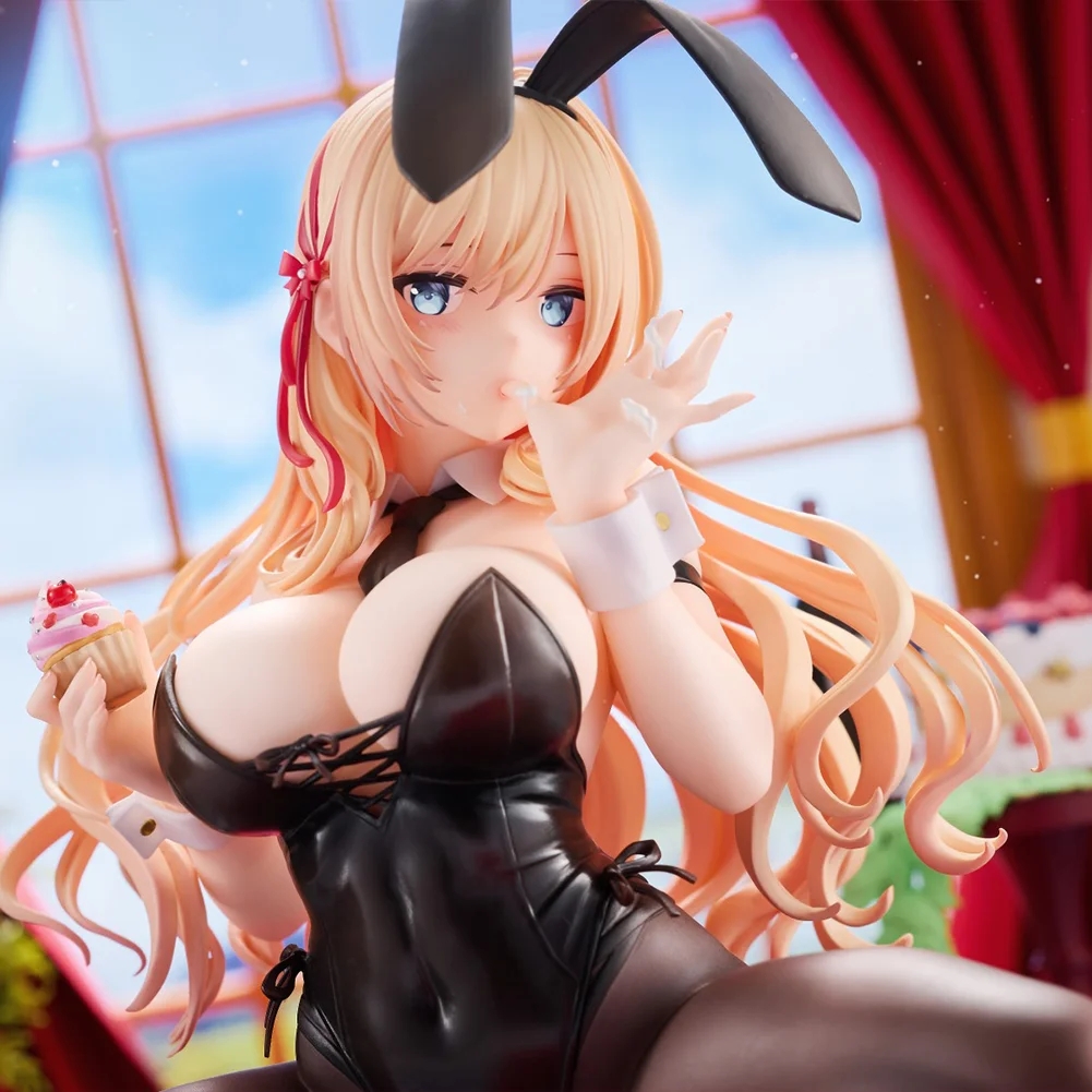 

Оригинальная иллюстрация фигурка кролика Девушка-чан приседания фигурки фигурка Бэнги-чан кукла модель из ПВХ орнамент статуя подарки 18 см