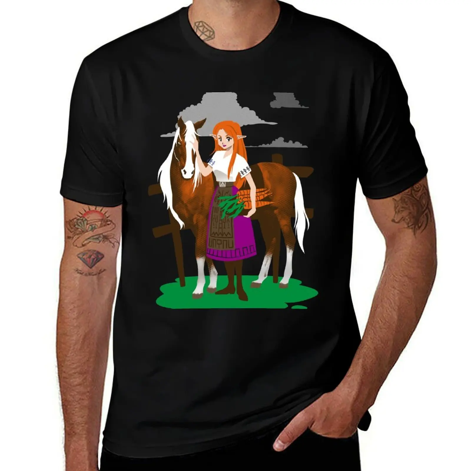 

Malon and the Horse T-Shirt summer shirt funny gifts Blouse shirts men