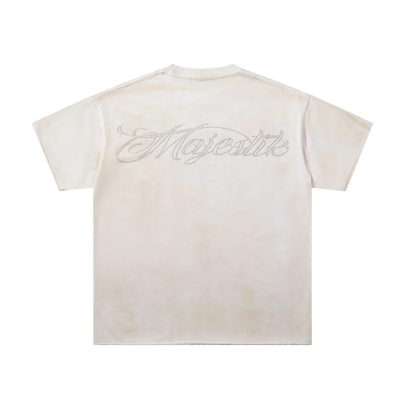 MAJESTIK High Street Skull Driving T-Shirt 26SS Hip-Hop Oversized Rolled Hem Cotton Summer Short-Sleeve T-Shirt